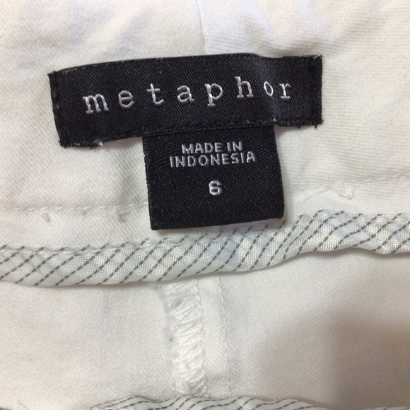 Metaphor White Stretch Pants 6 - Picture 3 of 8